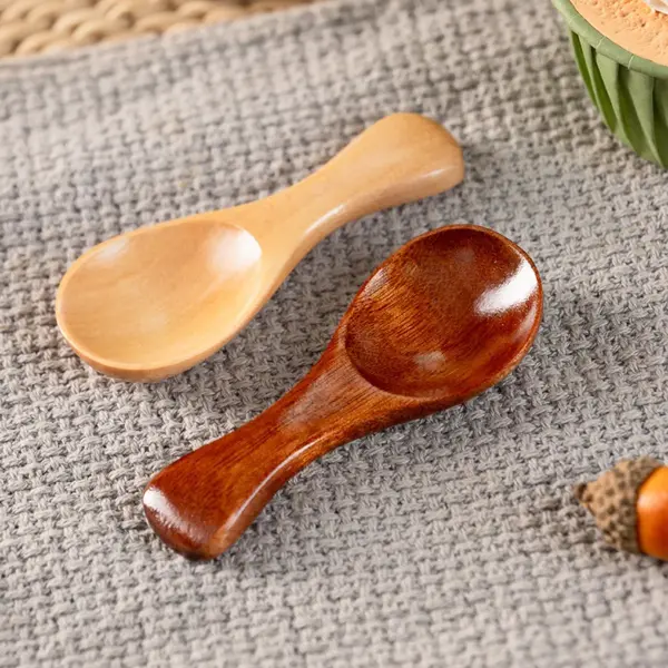 Kleine Houten Lepels (4 Stuks), Houten Koffielepel, Dessertlepel, Zoutlepel, Multifunctionele Theelepel, Praktische Theelepel, Herbruikbare Houten thumbnail