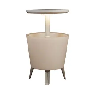 Keter Cool Bar Mit Licht Led-lichtkühler Mit Ausziehbarem Tisch, 57x 50 X 50 Cm, Weiß (231366)