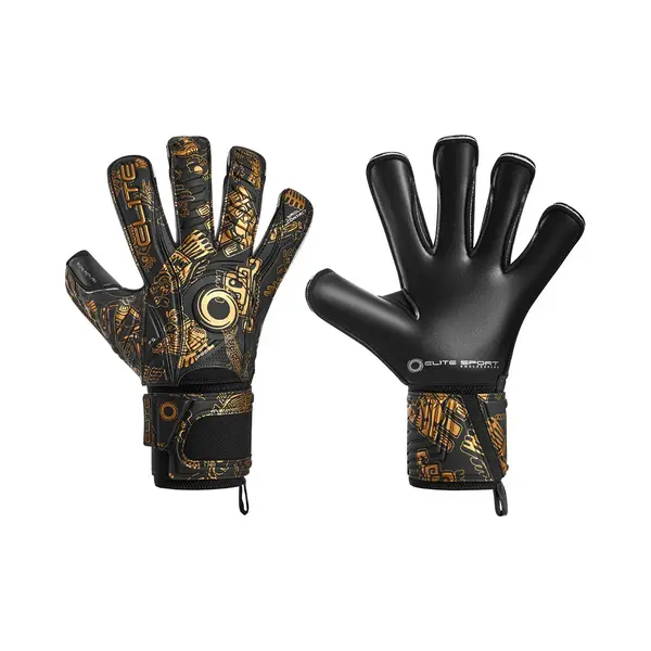 Elite Sport Elite - Torwarthandschuhe Aztlan 10 Gold, 3D-Muster, 4mm Latex, Verstärkter Rückenschaum, Ballkontrolle, Grip thumbnail
