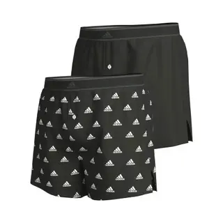 Adidas Heren 2P Wijde Boxershorts Basic Logo Zwart