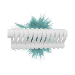 Erica Shower Curtain Rings For Shower Curtain Rods White, Pack Of 12