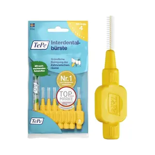 TePe Original Yellow Interdental Brush (Iso Size 4 0.7 Mm)/For Easy And Thorough Cleaning Of Interdental Spaces/ 1 Interdental Brush