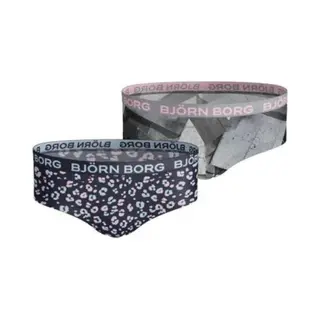 Björn Borg - Meisjes - Panterprint Hipster 2-Pack - Blauw/Grijs/Multicolour - Maat 170-176
