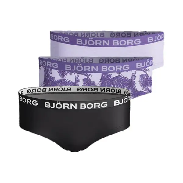 Björn Borg - Meisjes - Leopard Hipster 3-Pack - Multicolour/Paars/Zwart - Maat 146-152 thumbnail