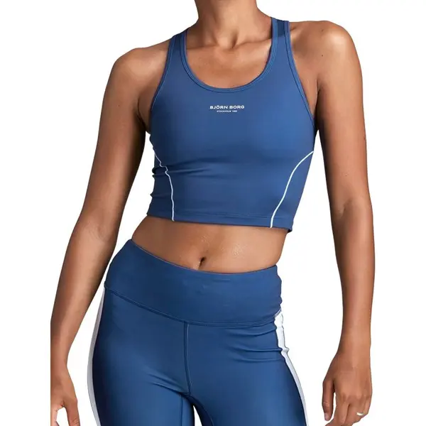 Björn Borg - Dames - Sthlm Borg Cropped Tanktop - Blauw - Maat 34 thumbnail
