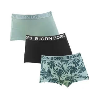 Björn Borg 3-Pack Meisjes Boxershort - Minishorts - 164 - Groen