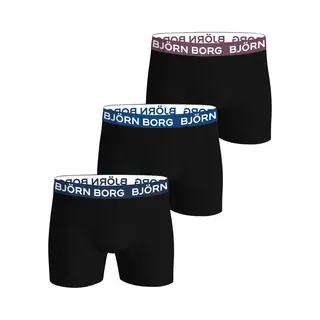 Björn Borg - Heren - Boxershort Cotton Stretch 3-Pack - Blauw/MarineBlauw/Paars/Zwart - Maat S
