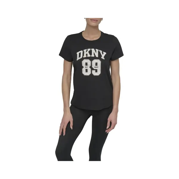 T-Shirt Dkny Arched 89 Distressed Rhinestone Logo thumbnail