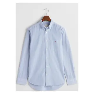 Gant For Man. 3000140 Poplin Shirt Regular Fit Banker Stripe Blue (Xl), Casual, Cotton, Long Sleeve