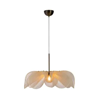 Markslöjd Hängeleuchte Styrka, Ø 75 Cm, Messing/beige, Bananenfaser
