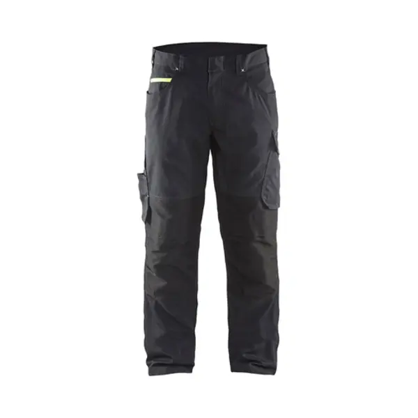 Blakläder 14951330 Broek Zwart, Geel thumbnail