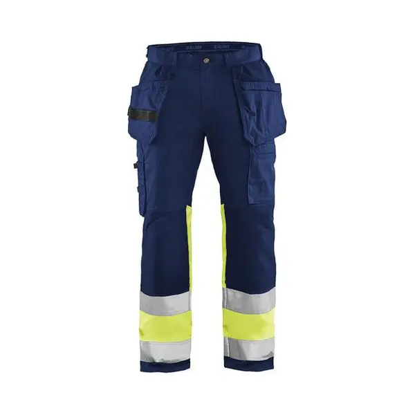Blaklader Werkbroek High Vis Stretch 1558 - Marineblauw/geel thumbnail