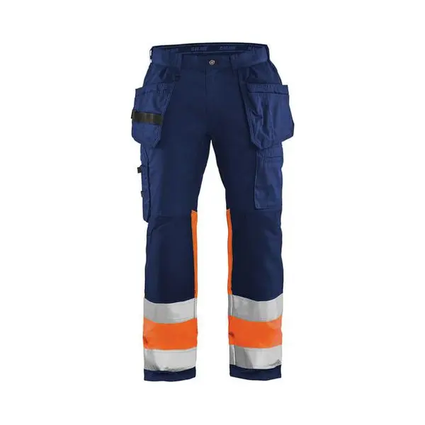 Blaklader Werkbroek High Vis Met Stretch 1558 - Marineblauw/oranje thumbnail