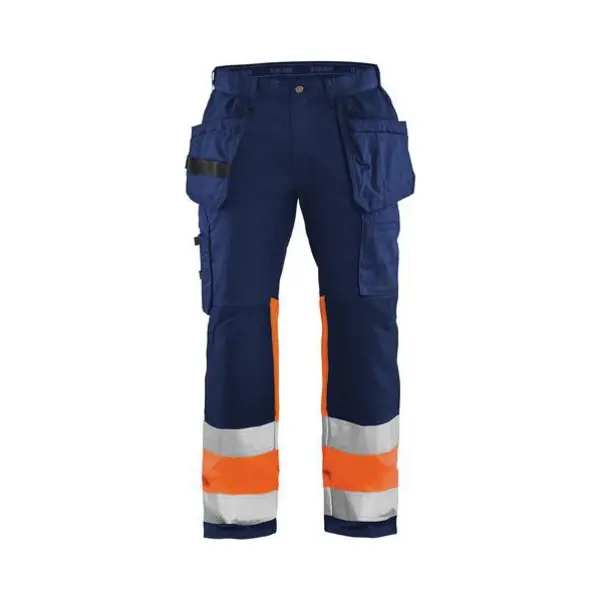 Blaklader Werkbroek High Vis Met Stretch 1558 - Marineblauw/oranje thumbnail