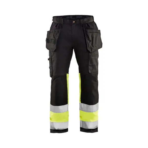 Blåkläder Blaklader High Vis Werkbroek Met Stretch 1558-1811 - Zwart/High Vis Geel - C148 thumbnail
