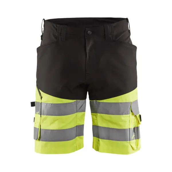 Blaklader Hochsichtbarer Stretch-arbeitsshorts 1541 - Schwarz/neongelb 3xl - Fr(54) - Se(c60) - Normen thumbnail