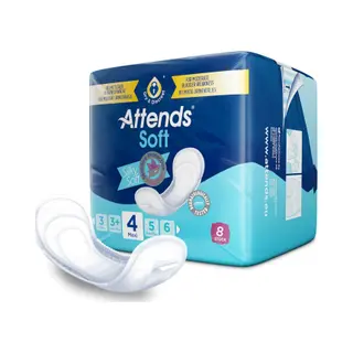 Attends Soft 4 Maxi Pack Of 8 Straight Incontinence Pads