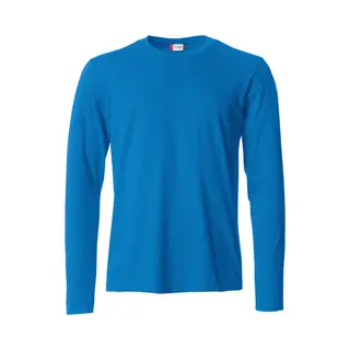 Clique - Langarm-T-Shirt Für Herren, Basic-T L/S, Aus Jersey-Baumwolle, Elastischer Kragen, Schweißband, Slim-Fit-Passform, Royalblue, Xl