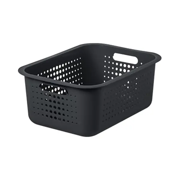 SmartStore 10L Recycled Plastic Storage Basket With Handles - Taupe - Sustainable, Stackable And Nestable - 10 Year Guarantee - Medium Basket - L37 X thumbnail