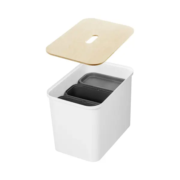 SmartStore - Collect Opbergbox 76 Liter Set Voor Afvalscheiden Box, Verdelers En Deksel - Polypropyleen - Wit thumbnail