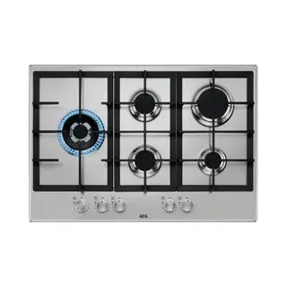 Aeg HGB75520SM Roestvrijstaal Ingebouwd 75 cm Gaskookplaat 5 zone(s)