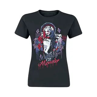 Suicide Squad Squad Monster Lil Bad Girl T-shirt Voor Dames, Officieel Harley Quinn Papa, Zwart.
