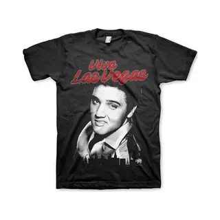 Hybris Elvis Presley Heren Tshirt -M- Viva Las Vegas Zwart
