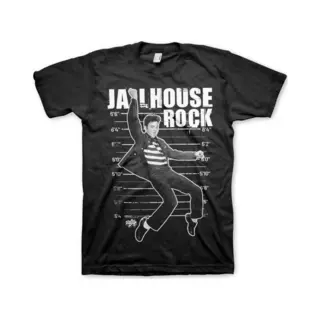 Hybris Elvis Presley Heren Tshirt -Xl- Jailhouse Rock Zwart