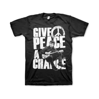 Hybris The Beatles Unisex Tshirt -M- Give Peace A Chance Zwart