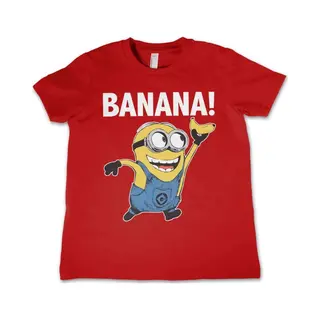 Hybris Minions Kinder Tshirt -Kids Tm 10 Jaar- Banana! Rood