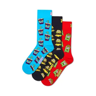 Happy Socks Sokken 'Hangry Meal' Hemelsblauw / Geel / Rood / Zwart