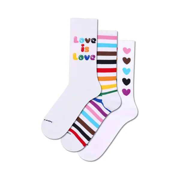 Happy Socks Sokken Lichtblauw / Chocoladebruin / Rosa / Wit thumbnail