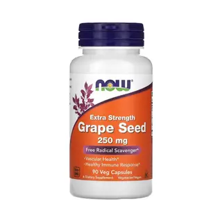 Now Foods Grape Seed Extract Antioxidant 250mg Daily Wellness Support Capsules - 90 Vegan Capsules