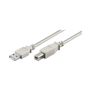 Deltaco Usb-210 Usb-kabel Usb 2.0 1 m Usb A Usb B Beige, Zwart