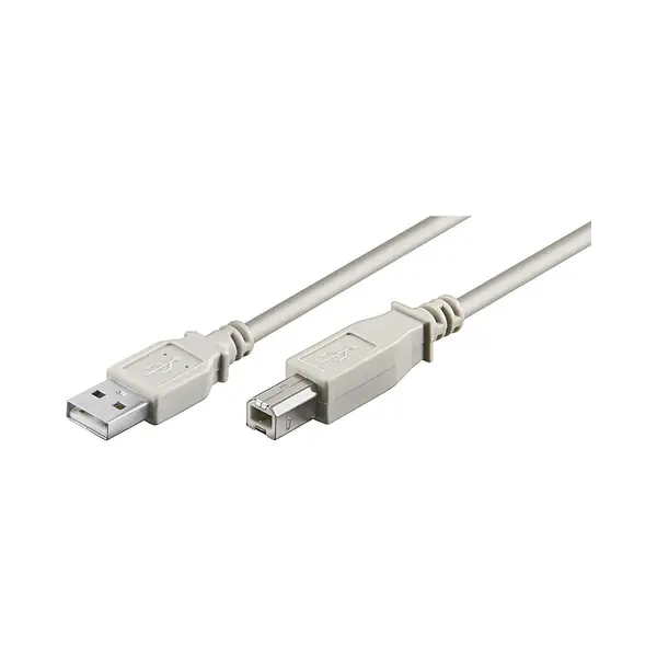 Deltaco Usb-210 Usb-kabel Usb 2.0 1 m Usb A Usb B Beige, Zwart thumbnail