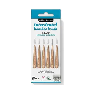 The Humble Co. Humble Interdental Brush Bamboo - Brushes - Size 3-0.60 Mm - Blue - Pack Of 4 (4 X 6 Pcs.)