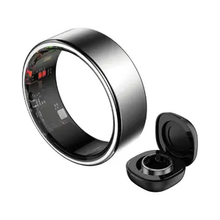 Haale Ii Smart Ring Met Oplaadcase - Brushed Silver - Size 7