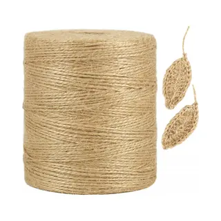 Natuurlijk Henneptouw - 1.5 Mm×300 M - Jute Touw - Bindtouw - Dun Bruin Touw - Twee Aandelen - Voor Knutselen, Haken, Cadeauverpakking, Tuinieren En