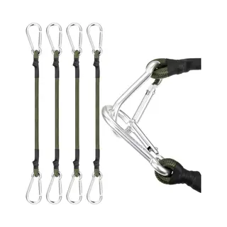 Set Van 4 Expanders Met Haken, Rubberen Spanner Met Karabijnhaak, 30 Cm, Met Karabijnhaak, Sterke Bagagespanner, Rubberen Spanner Met Haak Voor