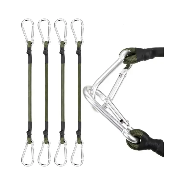 Set Van 4 Expanders Met Haken, Rubberen Spanner Met Karabijnhaak, 30 Cm, Met Karabijnhaak, Sterke Bagagespanner, Rubberen Spanner Met Haak Voor thumbnail