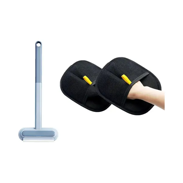 Pet Grooming Glove - Set Van 3 - Zachte Deshedding Borstel - Herbruikbaar - Voor Huisdieren En Meubels thumbnail