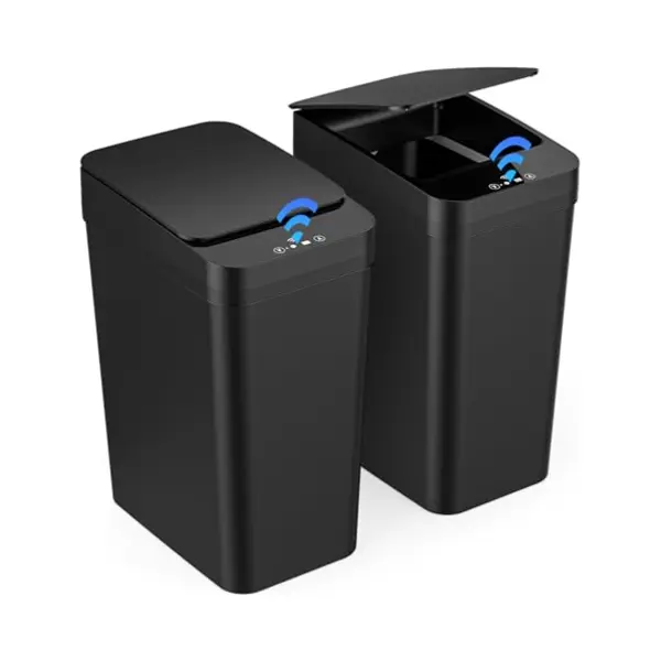 Dreamhigh® 2-delige Vuilnisbak Met Sensor - 12L Automatische Elektrische Deksel Sensor - 3 Bedrijfsmodi - Stil Waterdicht Intelligente Afvalbak - thumbnail