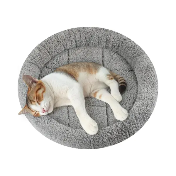 Enjoying Pet Bed Mat Diameter 35 Cm Round Pad With Pillow Around For Small Dogs Cats Relying/Curling Sleep Warm Cat Cushion For Crates, Antiskid thumbnail