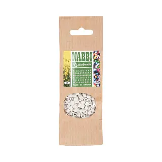 Nabbi biobeads BioBeads Van Nabbi, Wit, Afm 5x5 Mm, Gat Grote 2.5 Mm, Medium, 1000 Stuk/ 1 Zakje