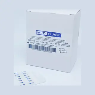 Mediplast Waterproof Film Met Pad Wondpleister Steriel 7x5cm - Doos 50 Stuks