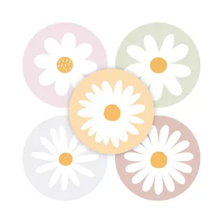Sluitsticker - Stickers - Sticker Bloemen - Madelief - Madeliefje Flowers - Margriet - Lente - Bullet Journal - Stickers Voor Volwassenen En Kinderen
