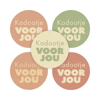 Sluitsticker - Kadootje Voor Jou - 5 Assorti - Sluitzegel – Kadosticker – Moederdag | Zoete Kleuren - Beige - Nude - Zand - Groen | Moeder - Mama