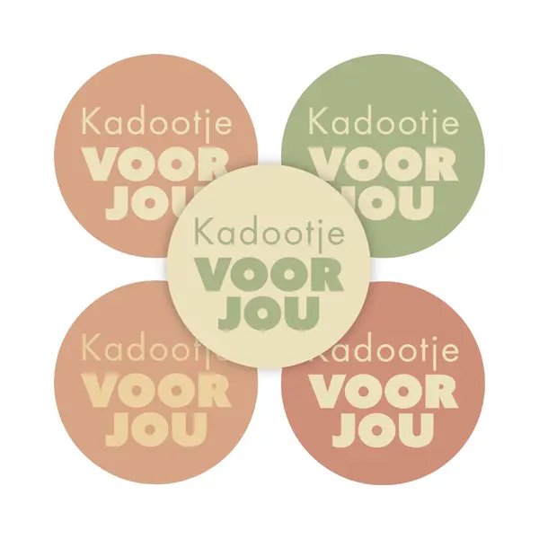 Sluitsticker - Kadootje Voor Jou - 5 Assorti - Sluitzegel – Kadosticker – Moederdag | Zoete Kleuren - Beige - Nude - Zand - Groen | Moeder - Mama thumbnail