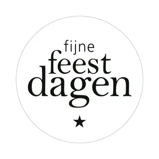 Sluitsticker - Sluitzegel - Fijne Feestdagen | Kerst – Christmas - Feestdagen | Zwart - Wit - Ster | Kerstkaart - Envelop Sticker | Cadeau - Gift -