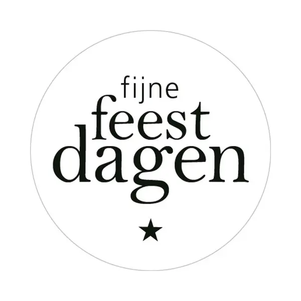Sluitsticker - Sluitzegel - Fijne Feestdagen | Kerst – Christmas - Feestdagen | Zwart - Wit - Ster | Kerstkaart - Envelop Sticker | Cadeau - Gift - thumbnail